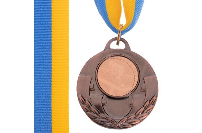 Медаль наградная для бильярда AIM с лентой (3 место, бронза)  ø5см
