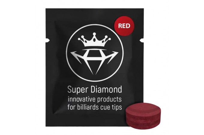 Наклейка для кия Super Diamond сфера красная без фибры ø13.2мм Medium 1шт.